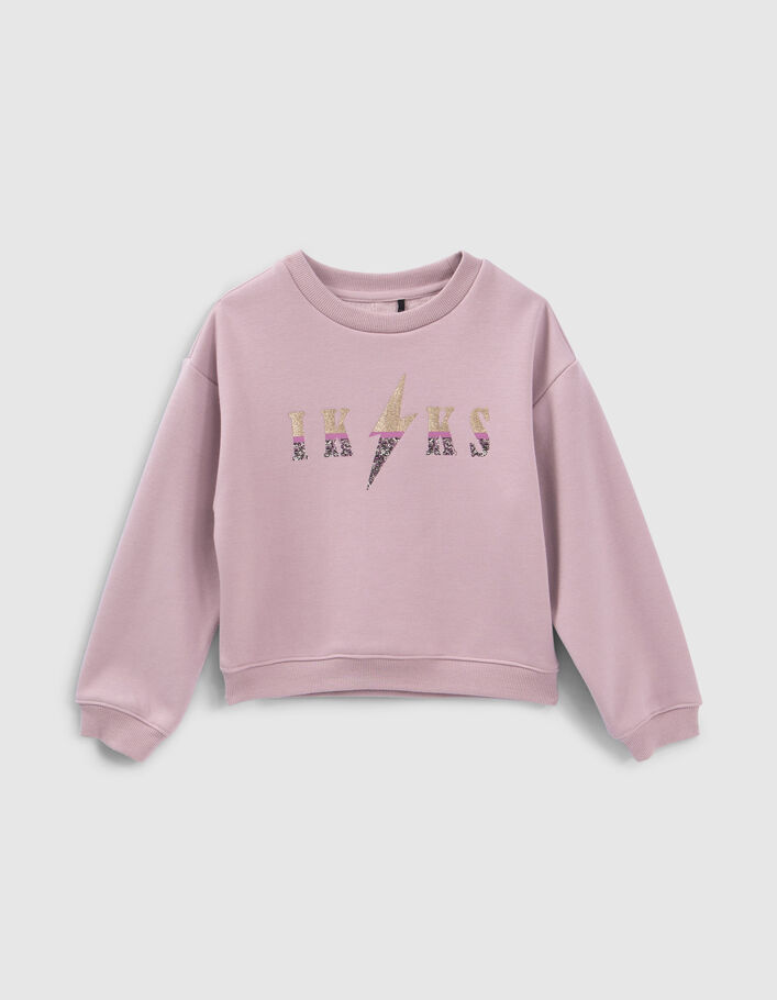Girls’ violet paisley print slogan sweatshirt-2