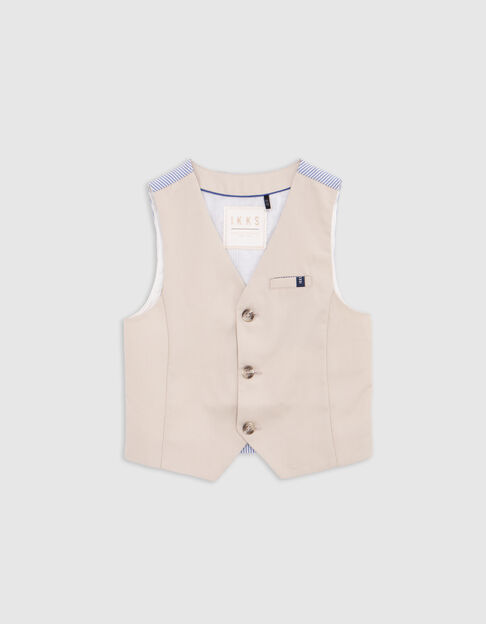 Chaleco de traje formal beige de niño - IKKS