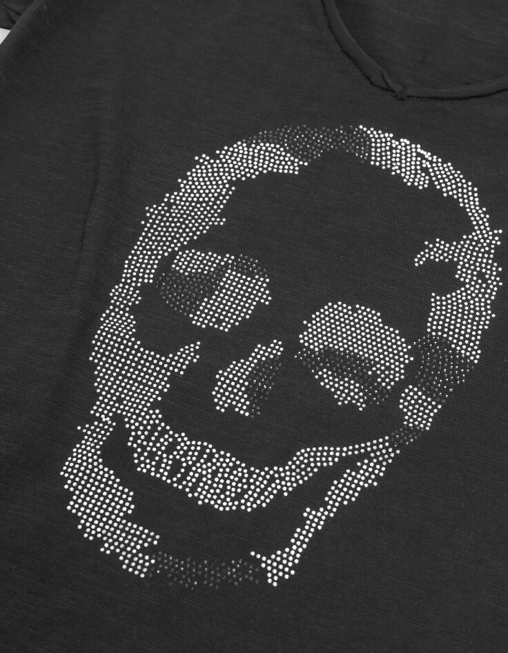 Zwart T-shirt doodshoofd en gekruiste botten-4