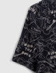 Boys’ navy Lenzing™ Ecovero™ viscose shirt, line drawing print-5