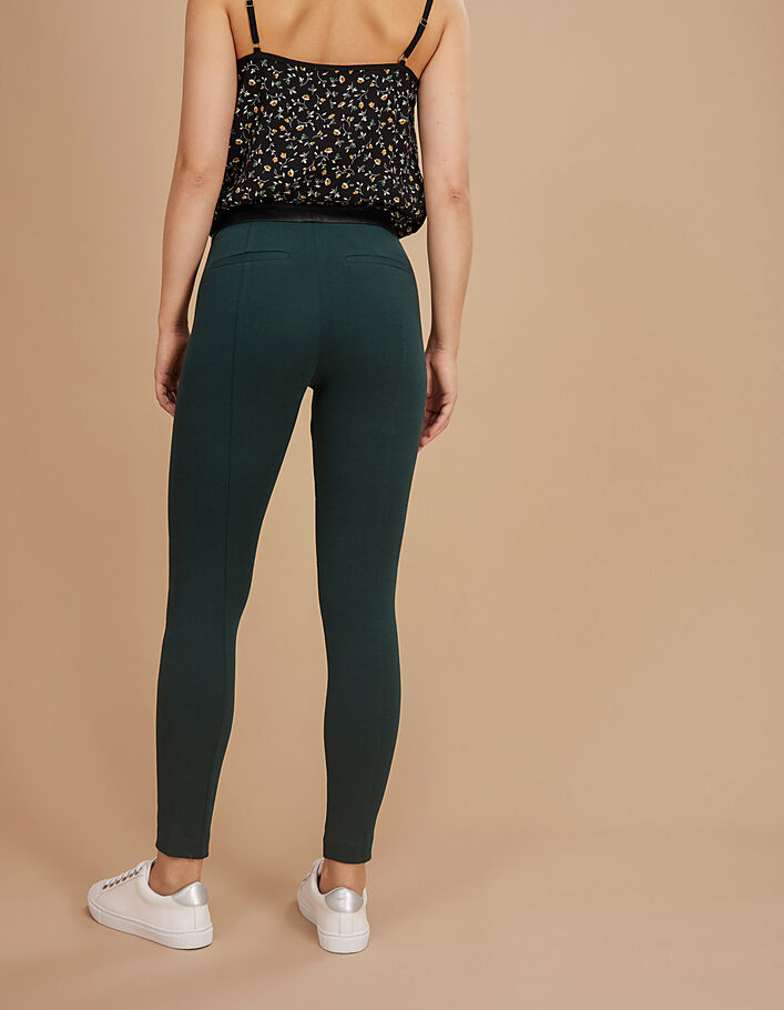 I.Code babery green trousers with faux leather waistband - I.CODE