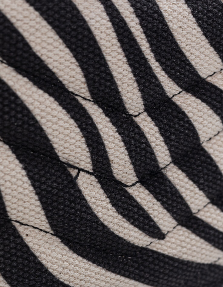 1440 Banker ecru canvas cardholder with zebra pattern Women-4