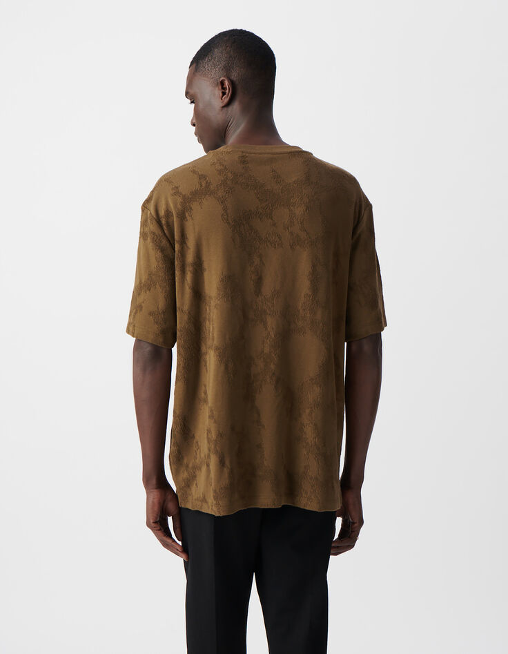 T-shirt bronze jacquard motif camouflage Homme-3
