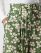 Pantalon large vert imprim&eacute; feuilles Femme-4