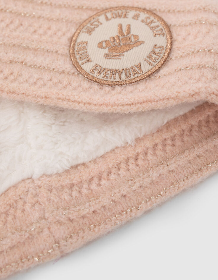 Snood rosa punto fantas&iacute;a l&uacute;rex insignia bronce ni&ntilde;a-4
