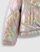 Beige irisierende Mädchensteppjacke-4