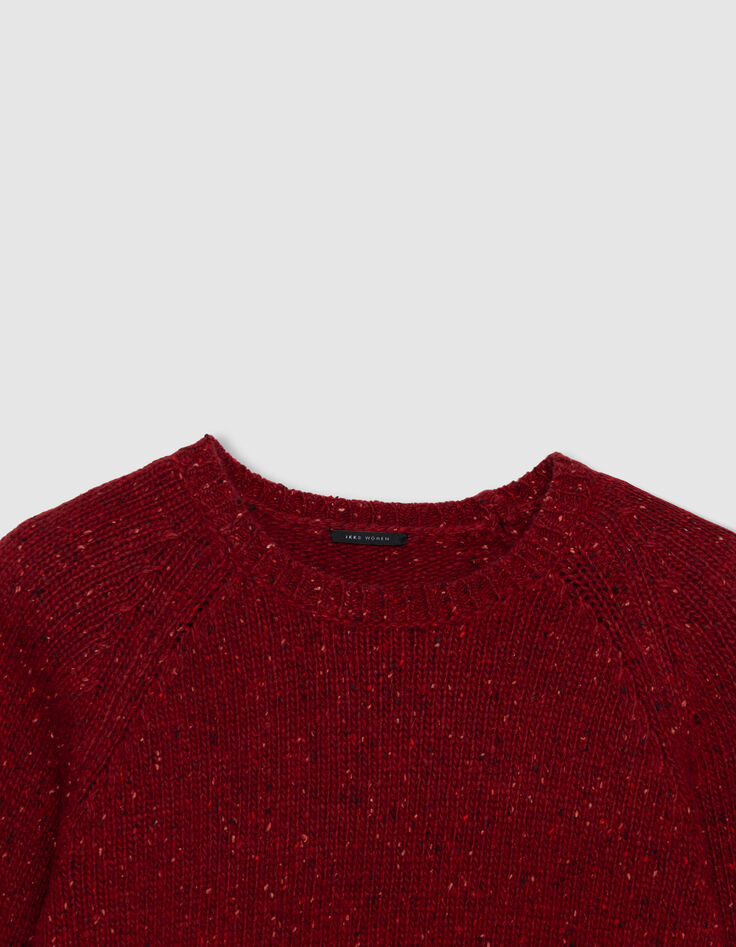 Roter Strickpullover mit Rundhalsausschnitt für Damen-2