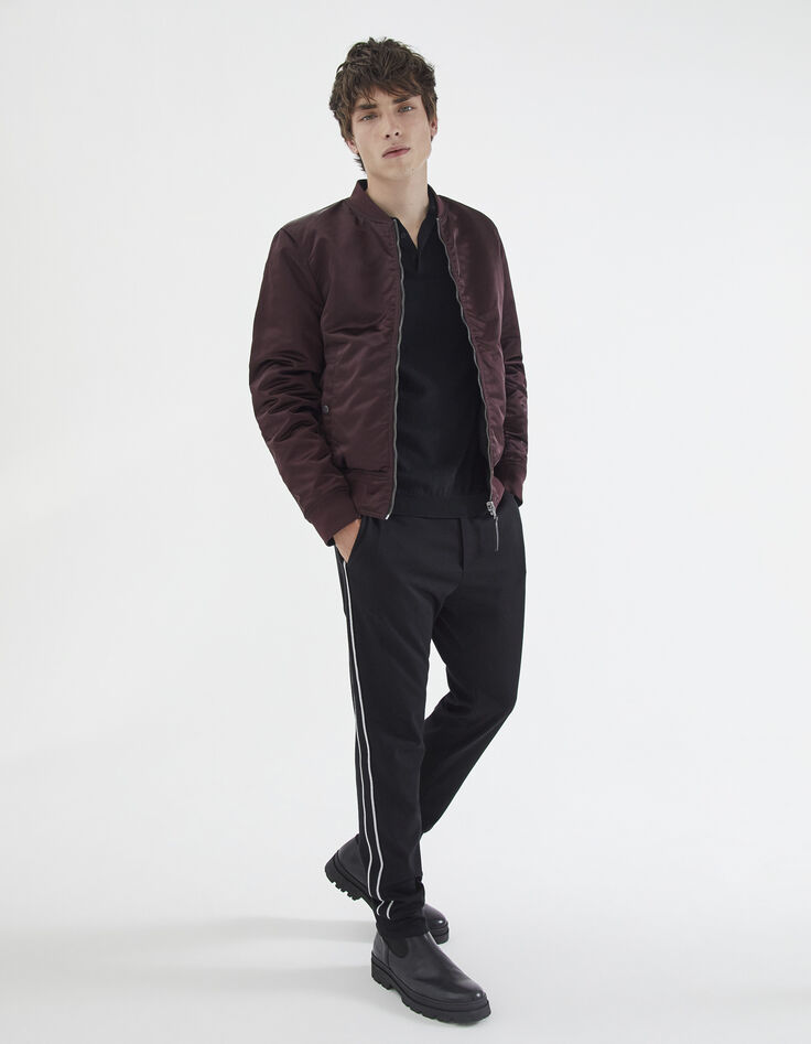 Polo negro de punto fino para hombre-6