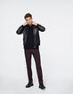 Men’s black knit long sleeve polo shirt-6