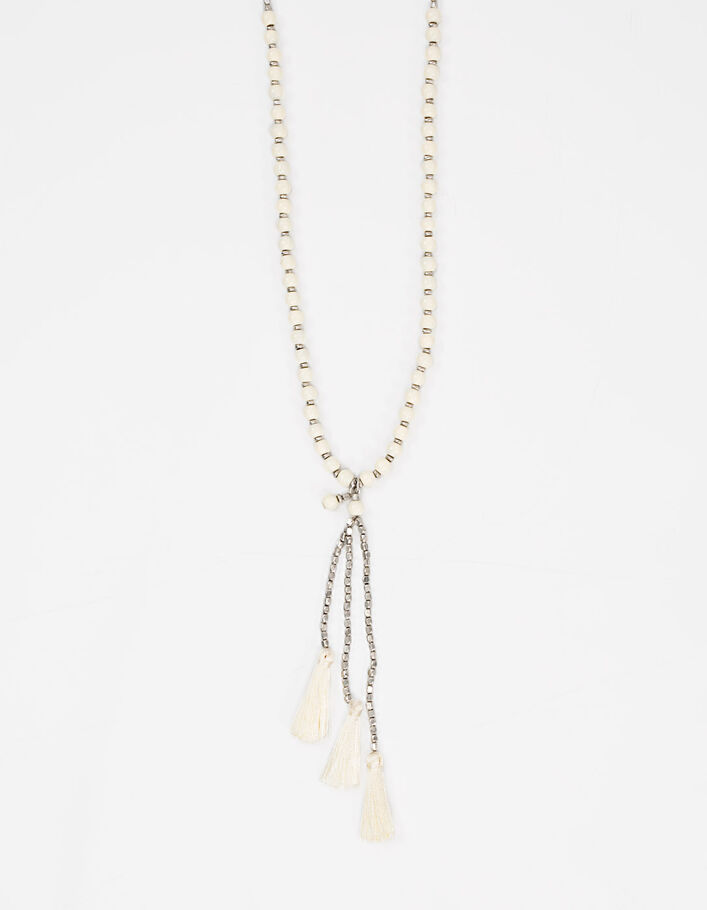 Women’s tassel and bead long necklace