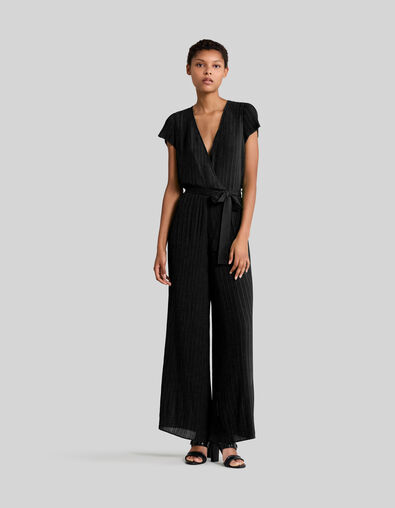 Women’s black pleated jumpsuit - IKKS