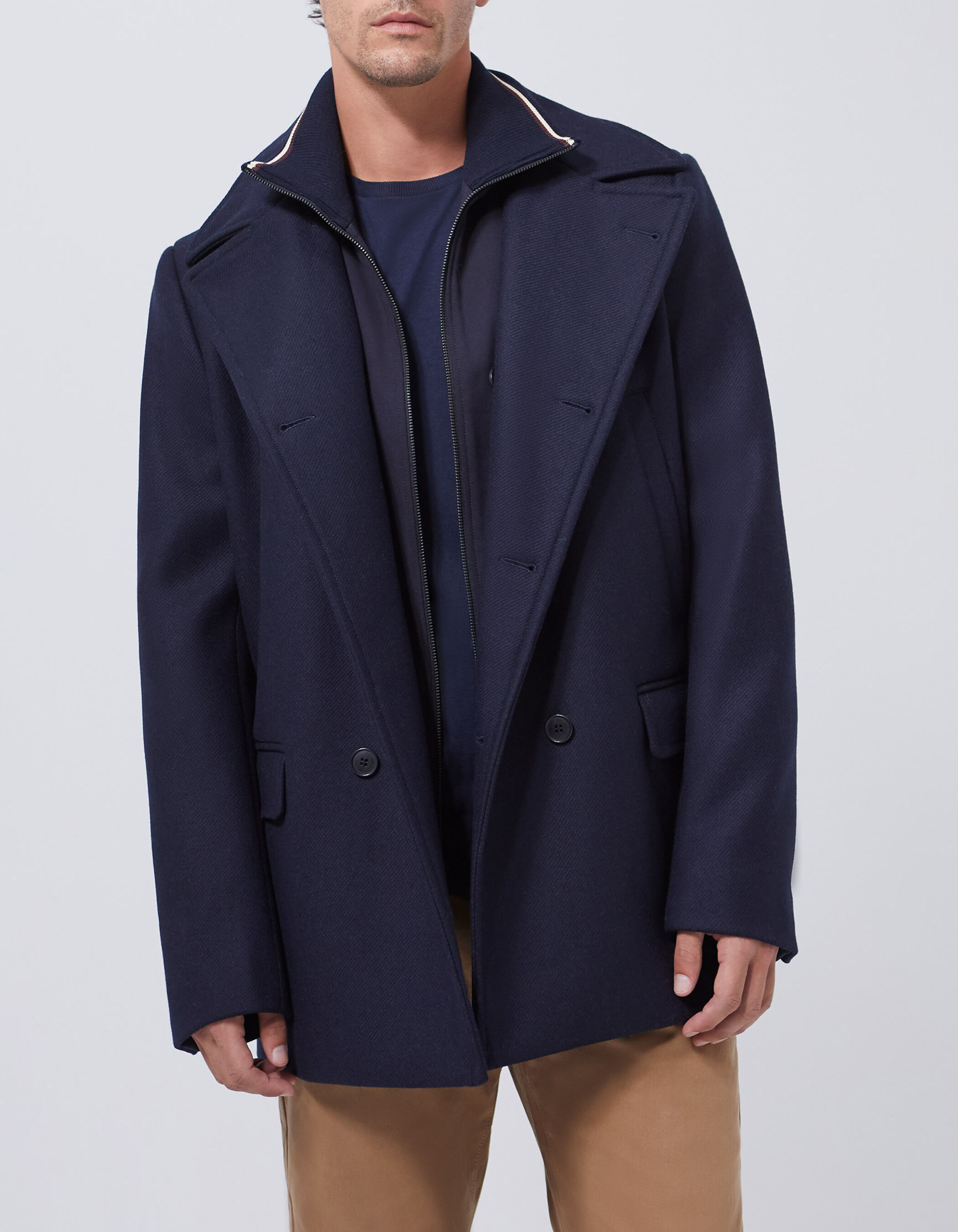 リエルリシェStall set Rever Pea Coat チャコールグレー Sandro Wool Pea Coat | Saks Fifth Avenue