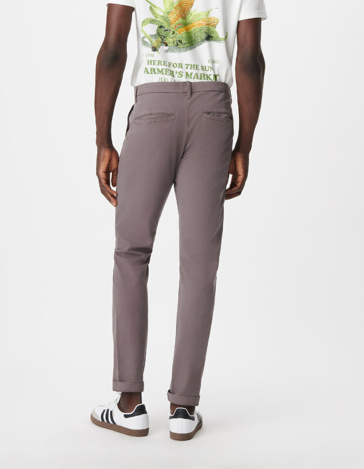 Pantalon chino slim gris Homme-3