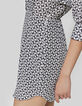 Damesjurk met geometrische print in crèmekleur-4