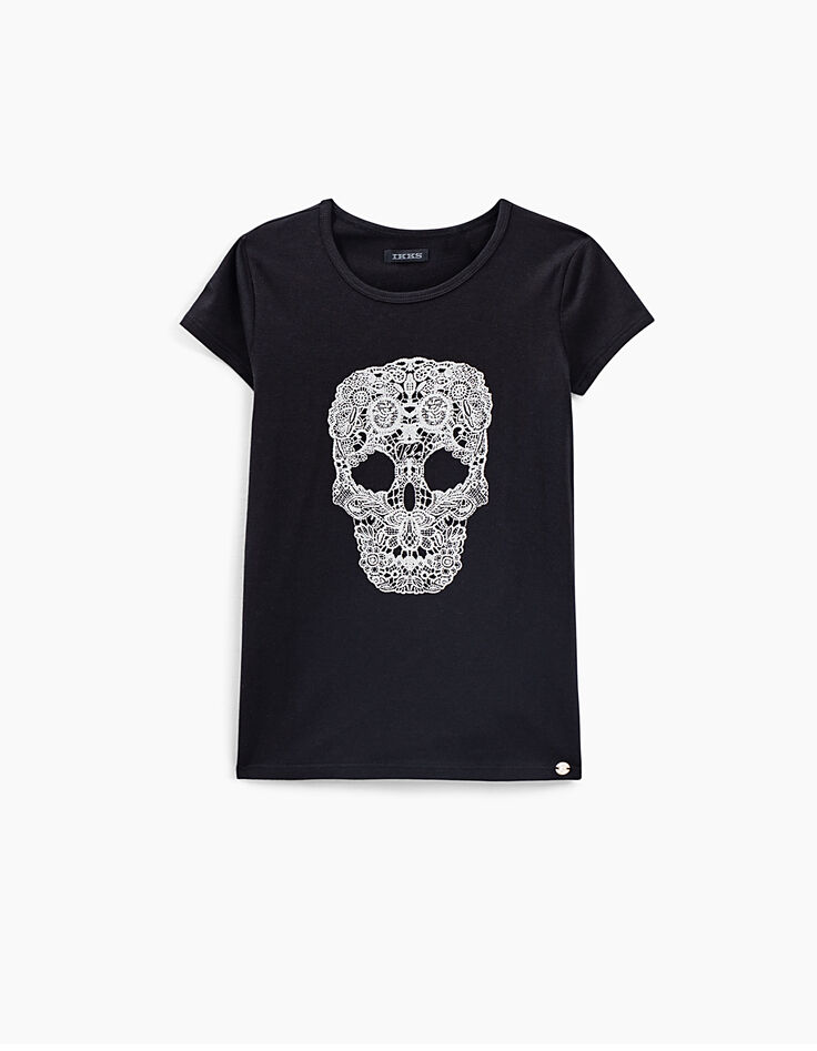 Mädchen-T-Shirt mit Totenkopf mit gesticktem Finish-2