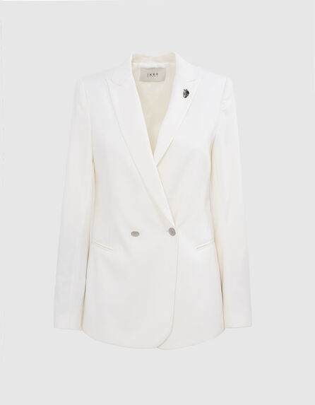 Women’s off-white Tencel long suit jacket
