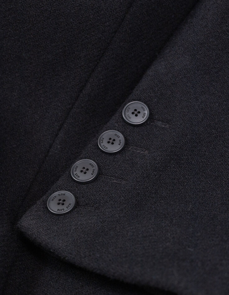 Manteau noir col chaîne-gourmette Femme-5