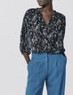 Blouse voile recyclé imprimé coloré détail résille femme-1