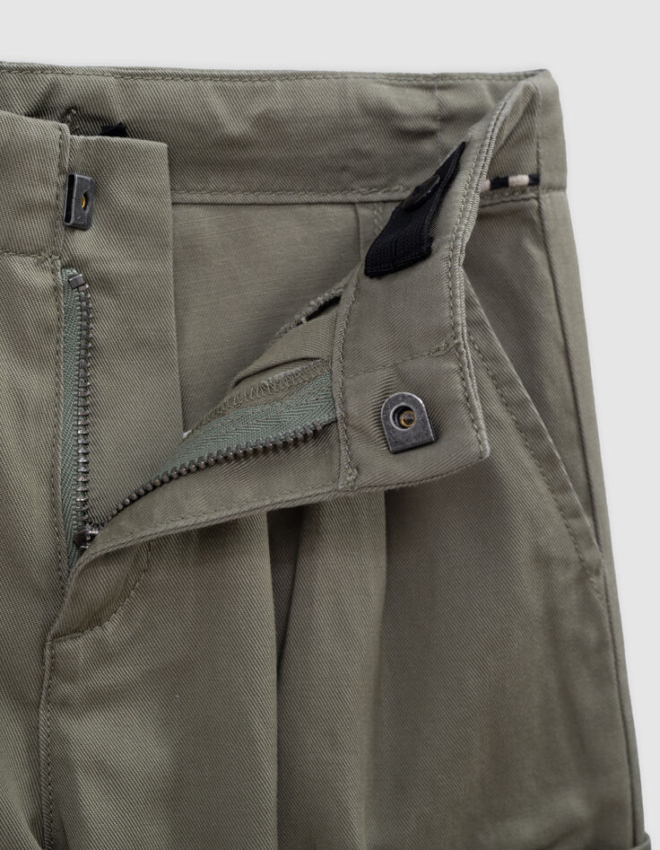 Pantalon BATTLE kaki brodé fille-7