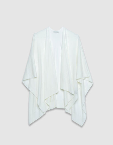 Women's short beige cape in fine knit with button fastening - IKKS