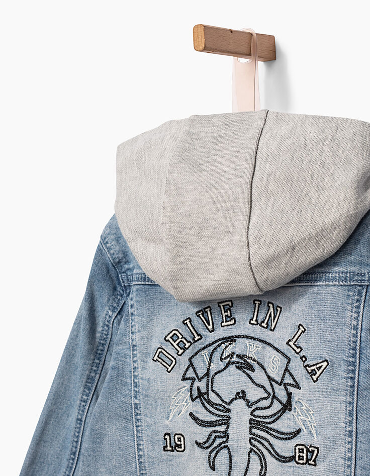 Jungen-Jeansjacke mit Sweatkapuze-6