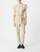 Combinaison beige fermeture asym&eacute;trique Femme-1