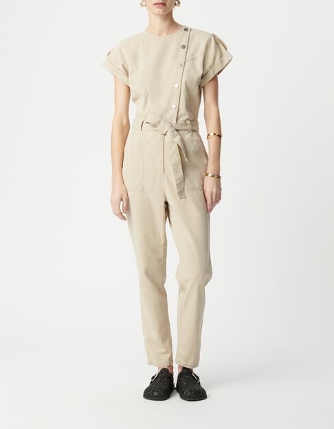 Beige jumpsuit met asymmetrische sluiting Dames - IKKS