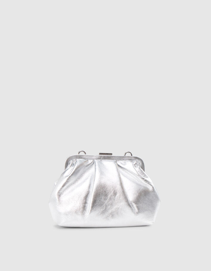 Silver Damenbeuteltasche aus Metallic-Leder - IKKS