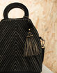 Sac bandoulière noir relief à fils dorés I.Code-3