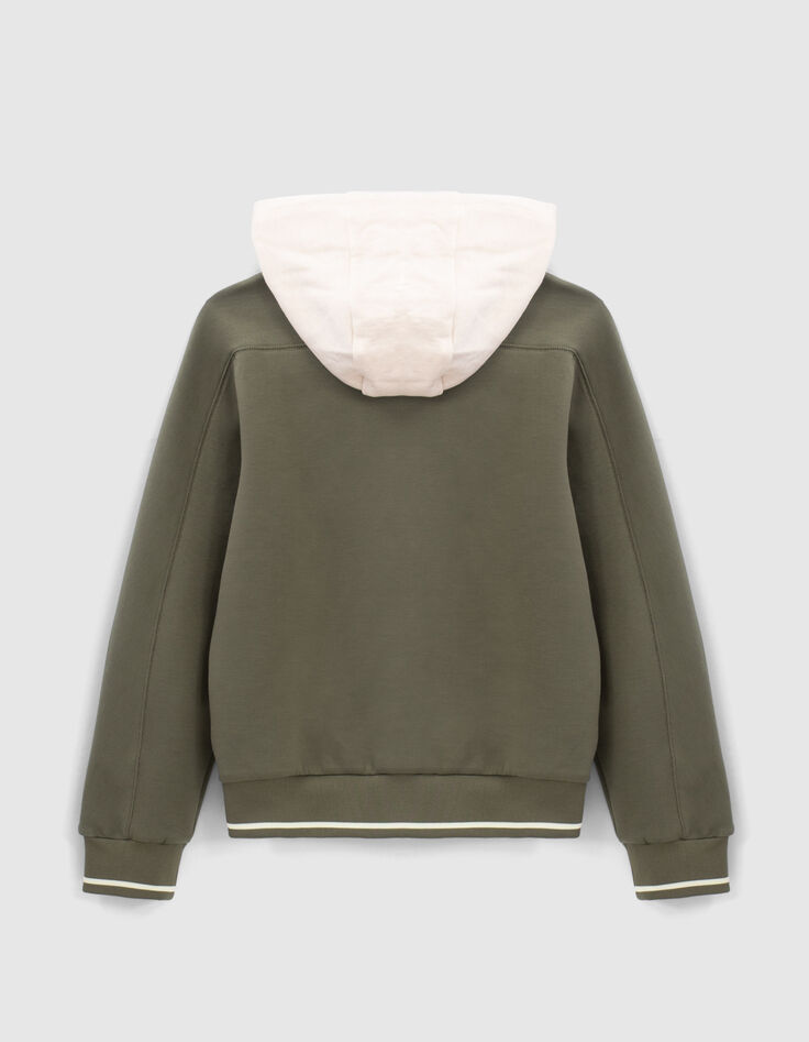 Khaki Jungen-Teddyjacke mit Kapuze-3