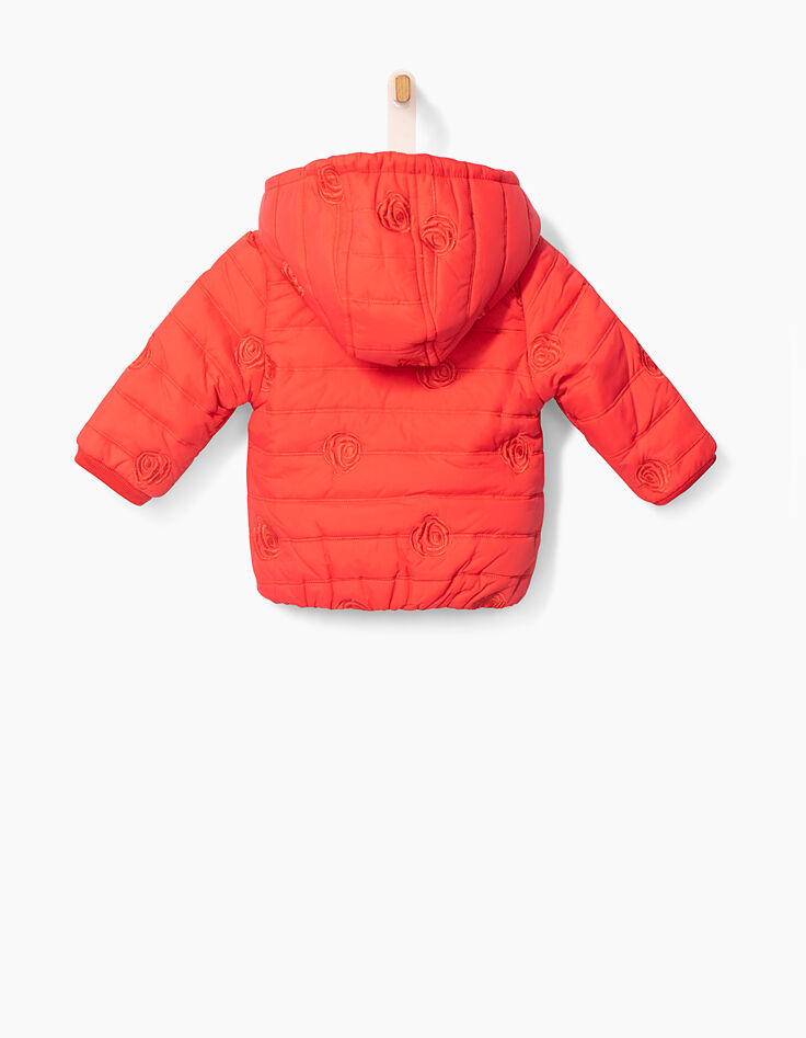 Doudoune corail fourrée avec broderies bébé fille-3