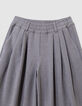 Girls’ grey wide-leg trousers with flat pleats-3