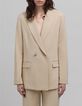Women's beige recycled polyester suit jacket-3