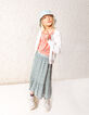 Jupe longue aqua imprimé fleurs fille-6