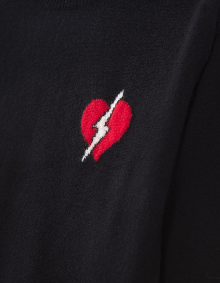 Women’s black lightning heart visual knit sweater dress-9 Women’s black lightning heart visual knit sweater dress-9