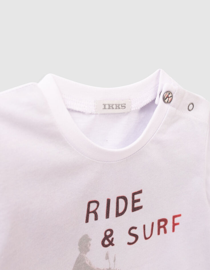 Baby boys’ white surfer image T-shirt-2