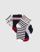 Chaussettes marine, blanches et grises gar&ccedil;on-2