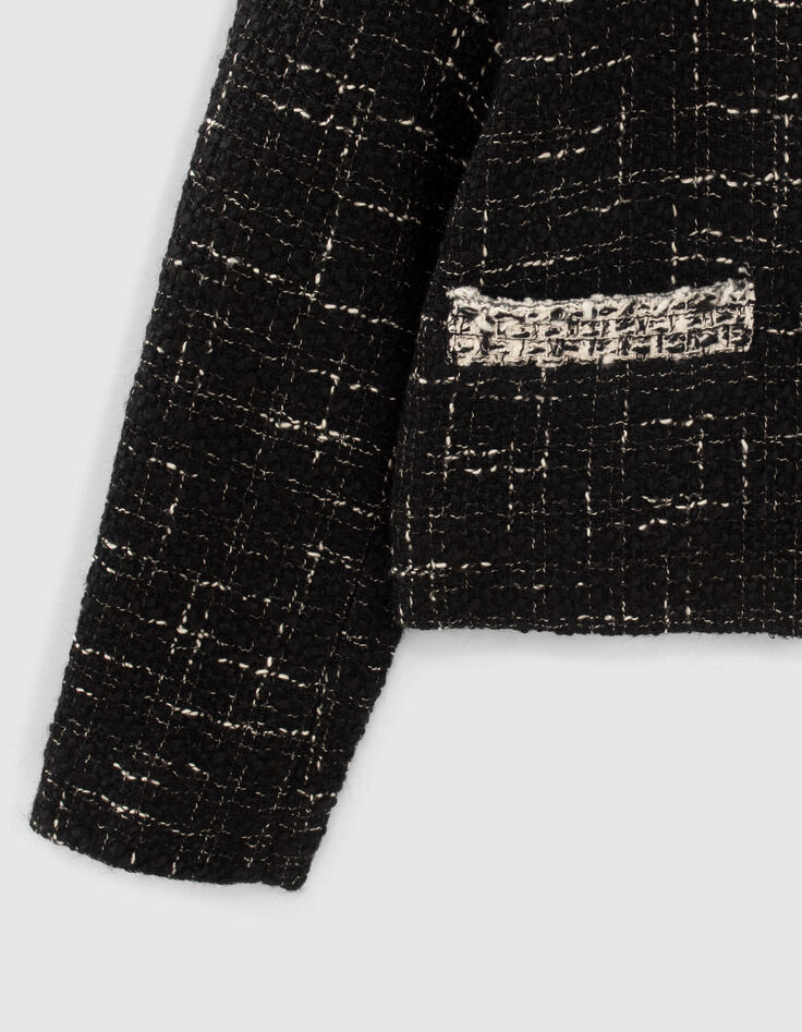 Veste noire façon tweed mini me fille-6