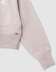 Girls’ beige knit hoodie with slogans-7