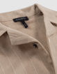Chemise beige coton bio motifs rayures garçon-8