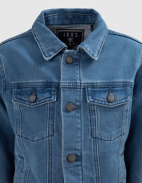 Boys' blue waterless denim jacket - IKKS