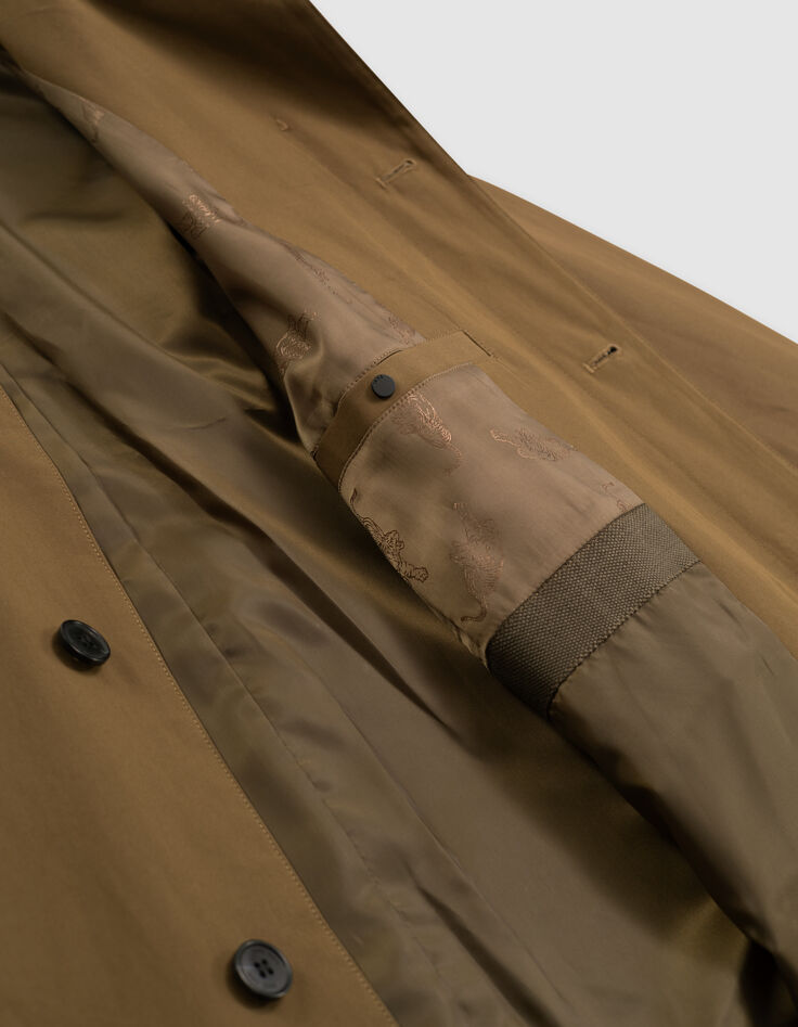 Herren-Trenchcoat, bronze, Materialmix, Kragenband-6