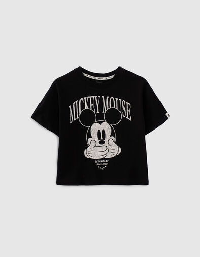 Girls’ black IKKS–MICKEY T-shirt with Mickey image - IKKS