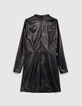 Black sequined velvet dress with high collar for girls-5