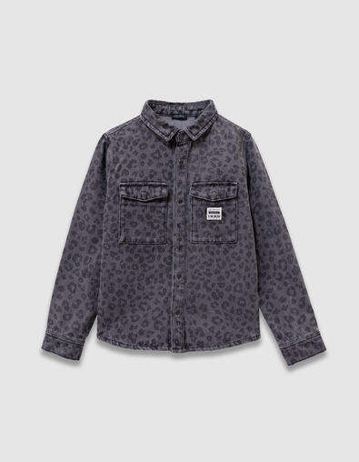Sobrecamisa vaquera gris leopardo niño - IKKS