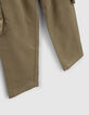 Kaki battlebroek in Lenzing™ Tencel Lyocell™meisjes-6