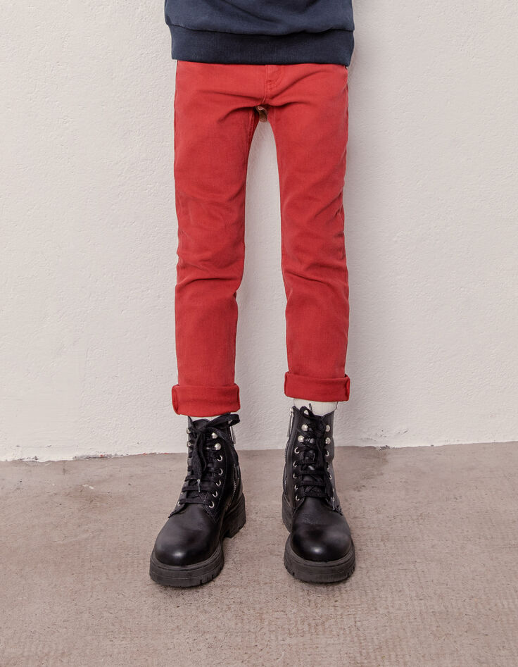 Mittelrote Slim-Jungenjeans -2