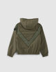 Boys' khaki Reflective V-seam windcheater-4