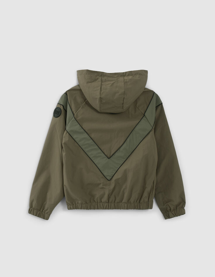Boys' khaki Reflective V-seam windcheater-4 Boys' khaki Reflective V-seam windcheater-4