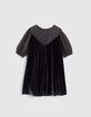 Robe grise bi-matière avec message fille-3